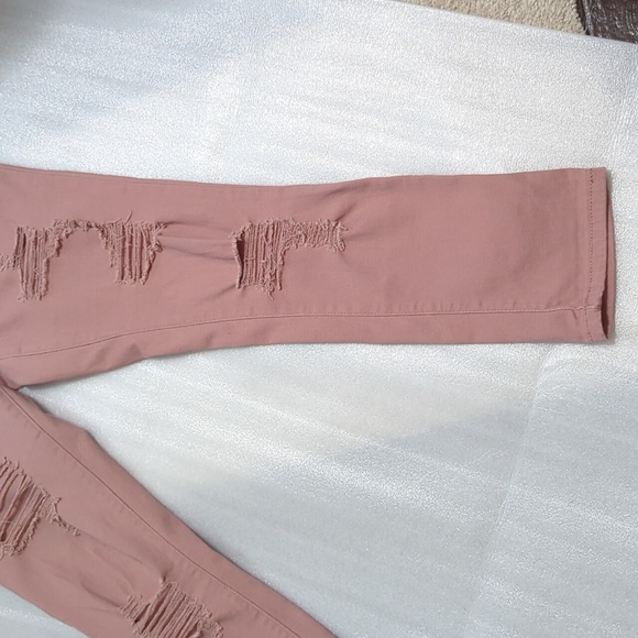 Silver Crush Women's Pink Distressed Skinny Jeans Size 5/6 - Picture 8 of 14